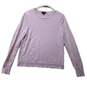 J Crew Womens Crew Neck Sweater Light Purple 100% Merino Wool Size Large Preppy